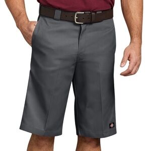 NWT Dickies Charcoal Twill Work Shorts Loose Fit Flat Front13" Inseam - 33 Waist